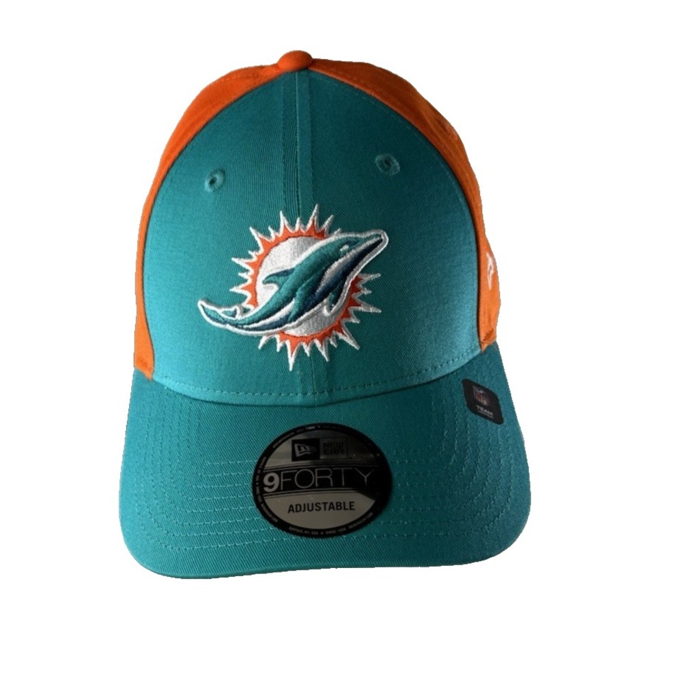 New Era 9FORTY Miami Dolphins NFL Snapback Hat Teal Orange Adjustable Cap NeW